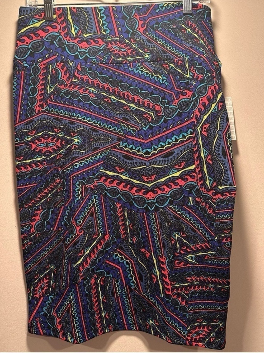 Abstract Print Pencil Skirt - Multicolor